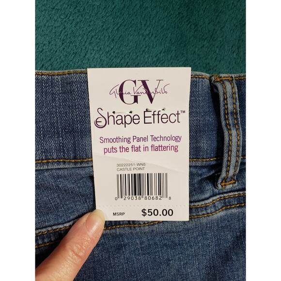 Gloria Vanderbilt Jeans Size 20 W Women Blue Stretch High Rise Pull On Capri NWT - Picture 14 of 15